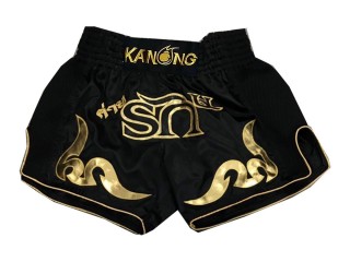 Short  de Boxe Thai Personnalisé : KNSCUST-1091 Noir